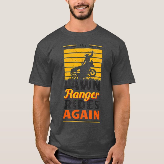 Camiseta Funny Lawn Mower Cowboy Lawn Ranger Yard Work (Anverso)