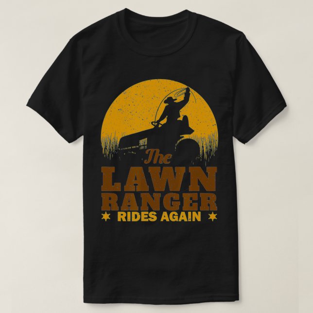 Camiseta Funny Lawn Mower Cowboy Lawn Ranger Yard Work Lawn (Diseño del anverso)