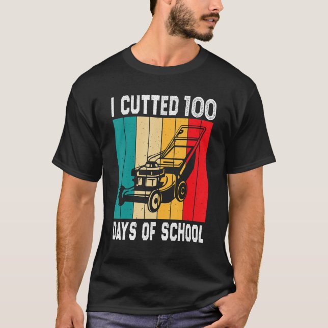 Camiseta Funny Lawn Mower Lovers Tee 100 Days Of School Tea (Anverso)