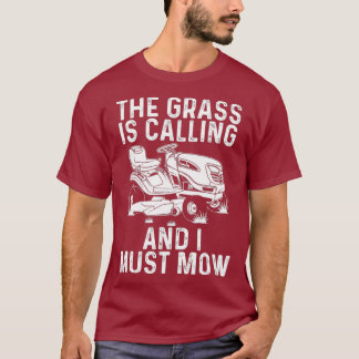 Camiseta Funny Lawn Mowing Gift Hombres Hombres Hombres Hem