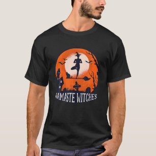 Camiseta Funny Lazy Halloween Bruja Yoga Namaste Con Negro