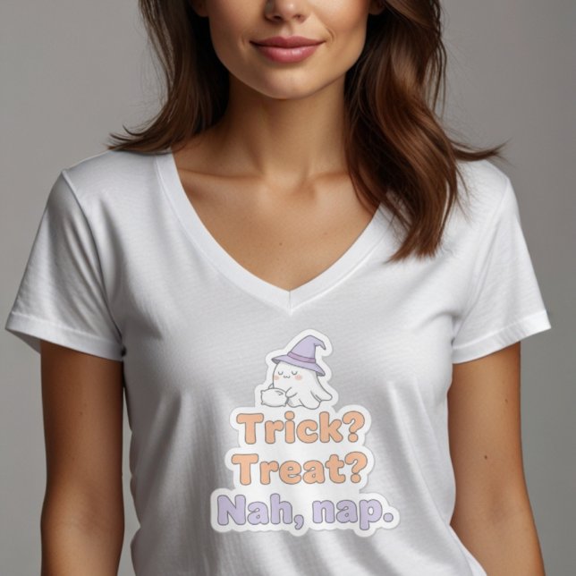 Camiseta Funny Lazy Halloween Quote | Trick Treat Nap Desig (Subido por el creador)