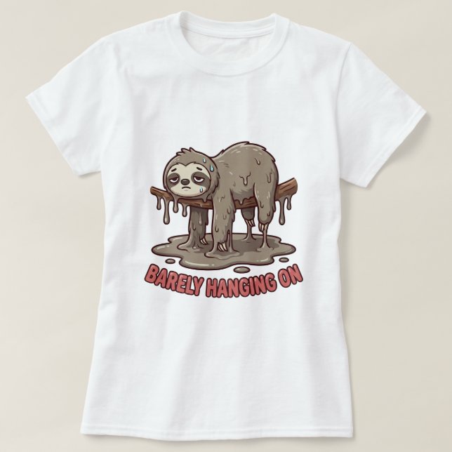 Camiseta Funny Lazy Melting Sloth Cartoon T-Shirt (Diseño del anverso)