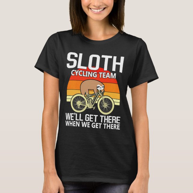 Camiseta Funny Lazy Sloth Dormiendo En Pegatina De Biciclet (Anverso)