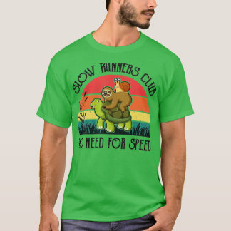 Camiseta Funny Lazy Sloth  Snail Riding Turtle Slow Runners