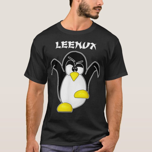 Camiseta Funny Leenu Tu Linu Penguin Programador (Anverso)