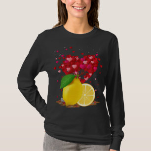 Camiseta Funny Lemon Fruit Lover Forma de corazón Lemon Val