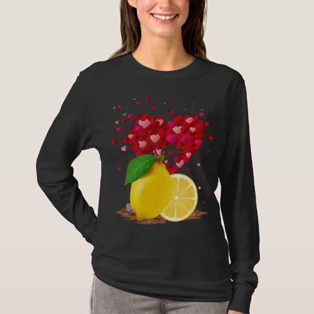 Camiseta Funny Lemon Fruit Lover Forma de corazón Lemon Val (Anverso)