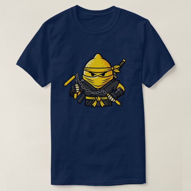 Camiseta Funny Lemon Shinobi Ninja Nunchucks Illustration (Diseño del anverso)