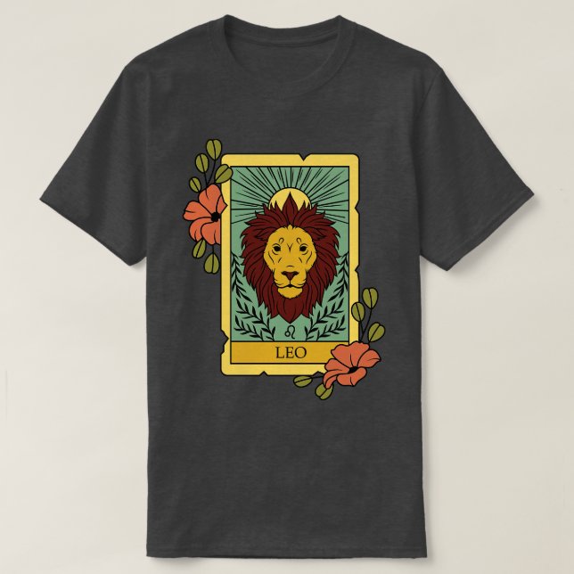 Camiseta Funny Leo Zodiac Rótulo Leo Tarot d (Diseño del anverso)