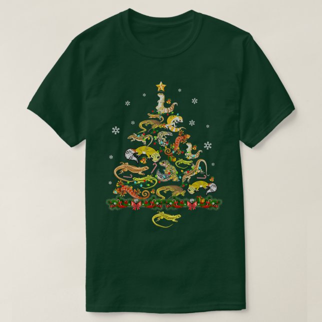 Camiseta Funny Leopard Gecko Christmas Tree Ornament Decor  (Diseño del anverso)