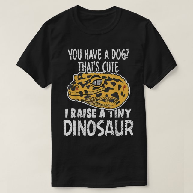 Camiseta Funny Leopard Gecko Owner I Raise Tiny Dinosaur Pe (Diseño del anverso)