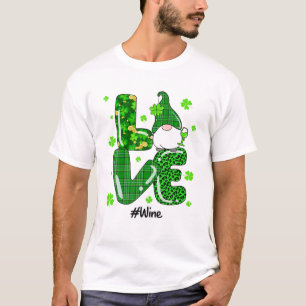 Camiseta Funny Leopard Irish Green Plaid Wine Gnome St.Patr