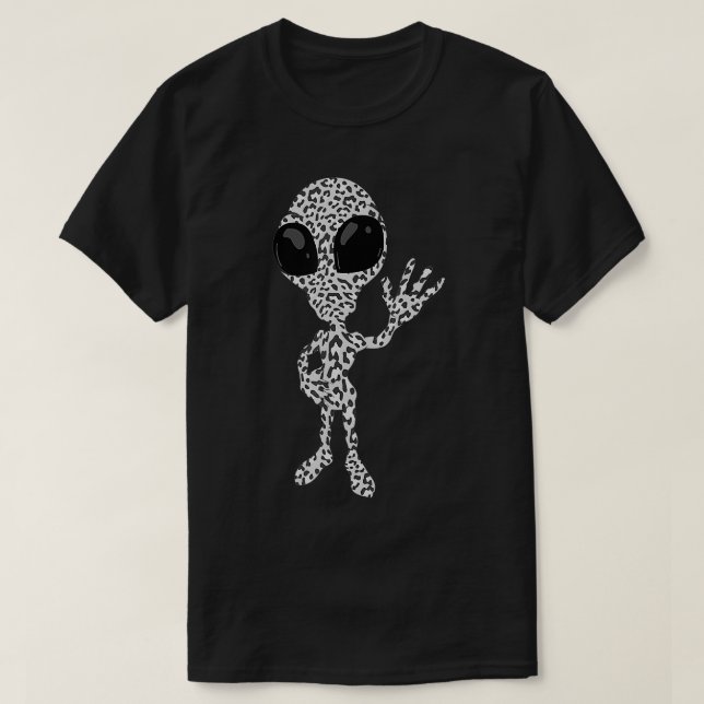 Camiseta Funny Leopard Print Alien Gift Cute Martian Fan B (Diseño del anverso)