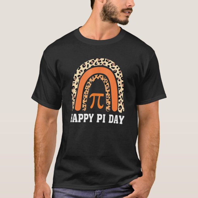Camiseta Funny Leopard Rainbow Happy Pi Day Math Teacher Da (Anverso)