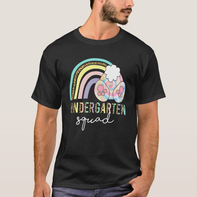 Camiseta Funny Leopard Rainbow Kindergarten Bunny Easter Ch (Anverso)