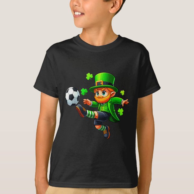 Camiseta Funny Leprechaun Irish Soccer St Patricks Men Boy  (Anverso)