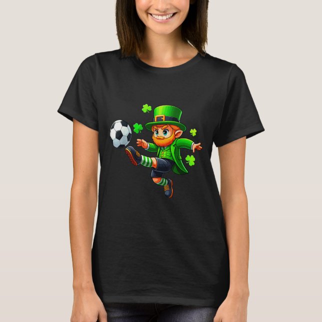 Camiseta Funny Leprechaun Irish Soccer St Patricks Men Boy  (Anverso)