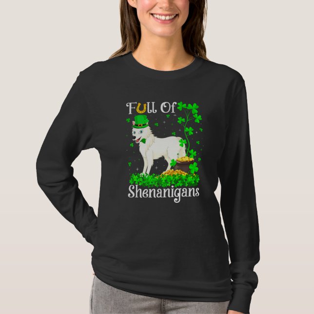 Camiseta Funny Leprechaun Shamrock Leaf Arctic Wolf St Patr (Anverso)