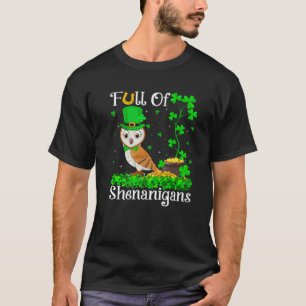 Camiseta Funny Leprechaun Shamrock Leaf Barn Owl St Patric