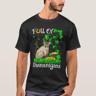 Camiseta Funny Leprechaun Shamrock Leaf Siamese Cat St. Pat
