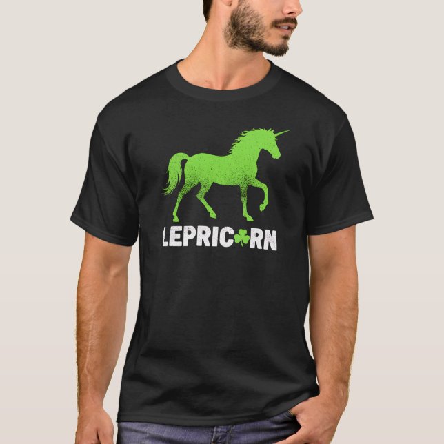 Camiseta Funny Lepricorn St Paddy's Unicorn Art (Anverso)