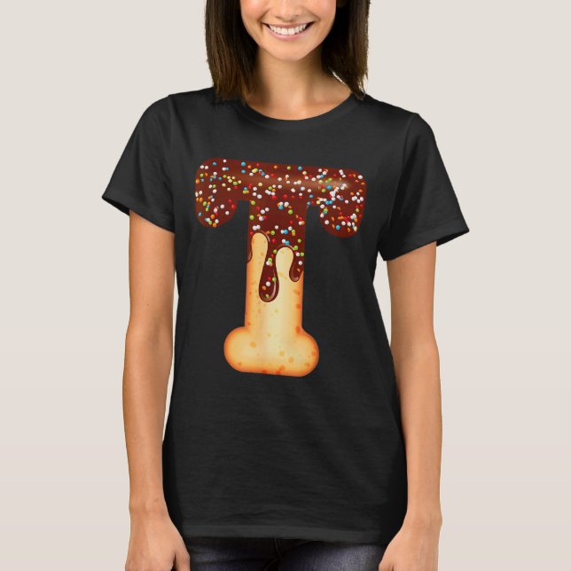 Camiseta Funny Letter T Ice Cream Chocolate Sprinkles  (Anverso)