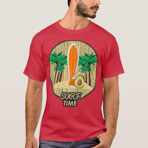 Camiseta Funny Letx27s Surf aguacate Design