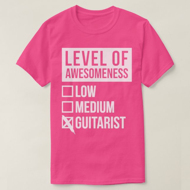 Camiseta Funny Level Of Awesomeness Low Guitar Guitars Guit (Diseño del anverso)
