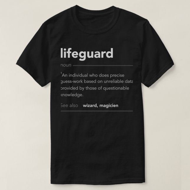 Camiseta Funny Lifeguard Gift Funny Definition Job Guay Lif (Diseño del anverso)