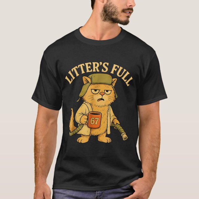 Camiseta Funny Litter’s Full Cat Parody 67 Six Seven Meme  (Anverso)