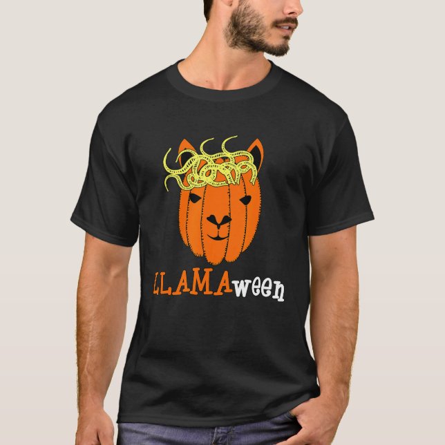 Camiseta Funny Llama Alpaca Halloween calabaza Llamawe (Anverso)