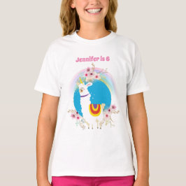 Camiseta Funny Llama Unicorn Alpaca Kawaii Cute Añadir nomb