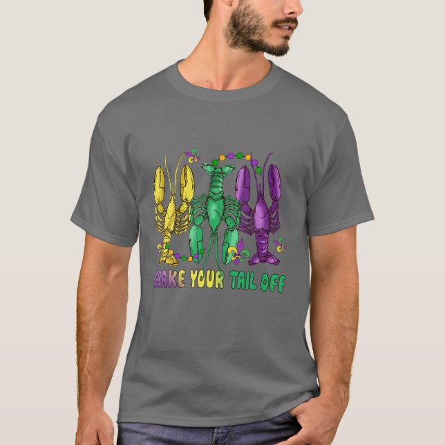 Camiseta Funny Lobster Tail Mardi Gras Shake Your Crawfish (Anverso)