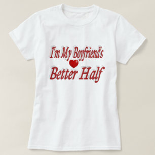 Camiseta Funny Love Boyfriend cita texto rojo