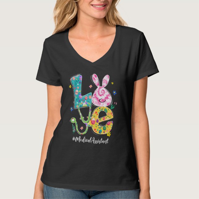Camiseta Funny Love Bunny Medical Assistant Easter Day Stee (Anverso)