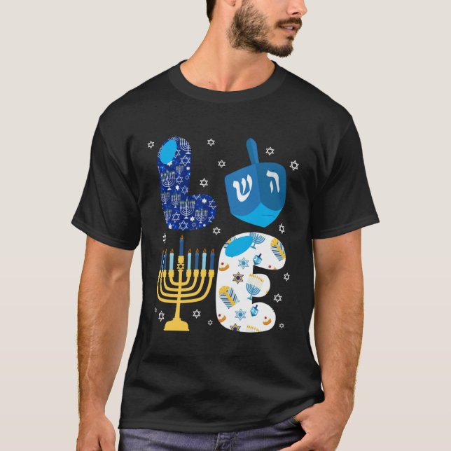 Camiseta Funny LOVE Cute Hanukkah Decorations Dreidel Menor (Anverso)