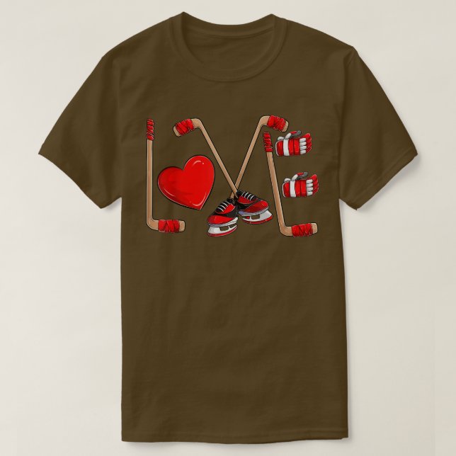 Camiseta Funny Love Hockey Valentines Day  Toddler Boys Kid (Diseño del anverso)