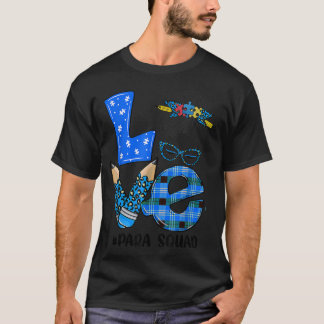 Camiseta Funny Love Messy Bun Para squad Puzzle Autism Awar