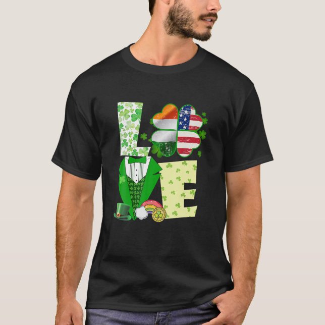Camiseta Funny Love Patrick Day Cute Tee Gift (Anverso)