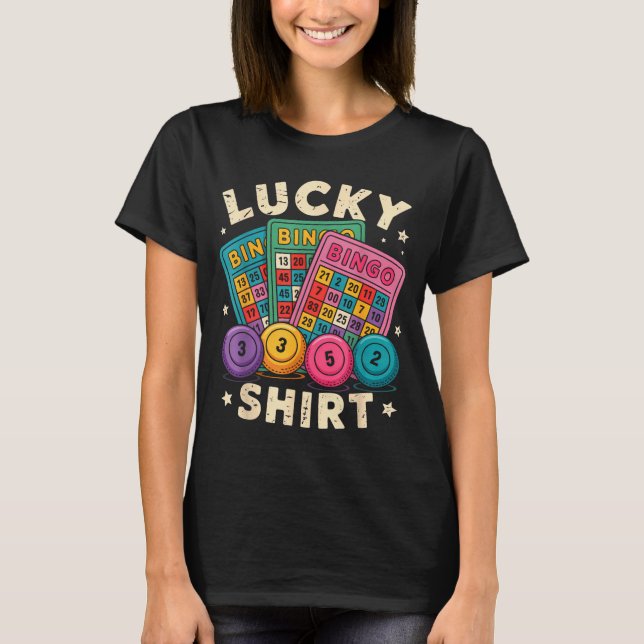 Camiseta Funny Lucky Bingo Funny Gambling Bingo Player Men  (Anverso)