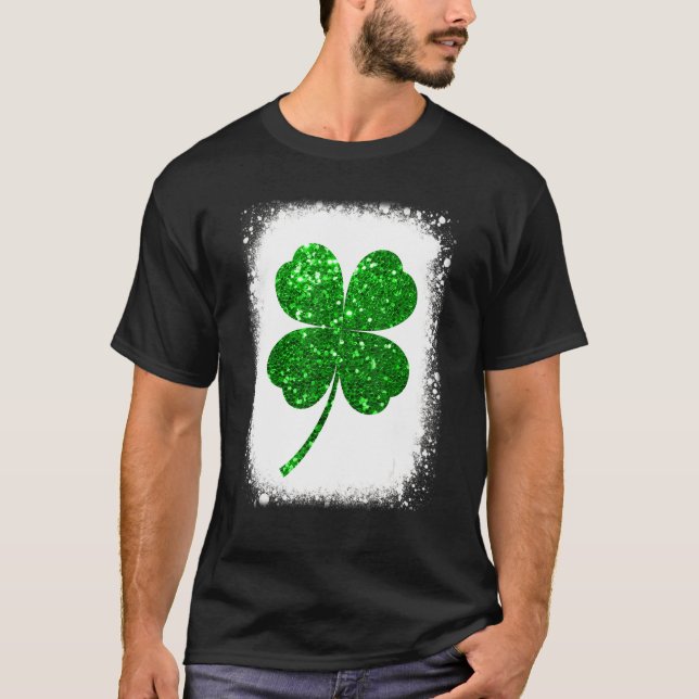 Camiseta Funny Lucky Green Shamrock Leaf Irish Saint Patric (Anverso)