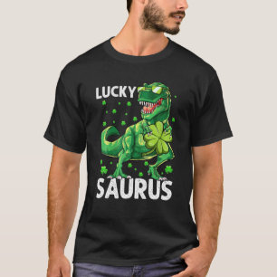 Camiseta Funny Lucky Saurus Dinosaur Irish Shamrock St Patr