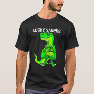 Camiseta Funny Lucky Saurus Dinosaur Irish Shamrock St Patr