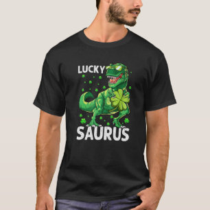Camiseta Funny Lucky Saurus Dinosaur Irish Shamrock St Patr