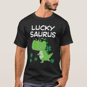 Camiseta Funny Lucky Saurus Dinosaur Irish Shamrock St Patr