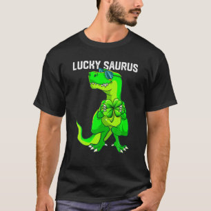 Camiseta Funny Lucky Saurus Dinosaur Irish Shamrock St Patr