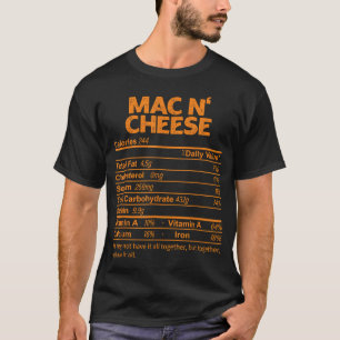 Camiseta Funny Mac N' Cheese Nutrition Facts Thankending F