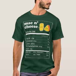 Camiseta Funny Mac N' Cheese Nutrition Facts Thanksgiving F