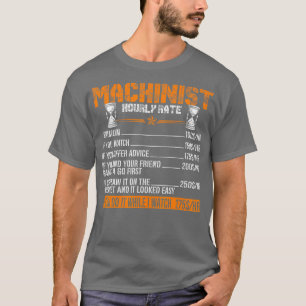 Camiseta Funny Machinist Hourly Rate Gift Tee